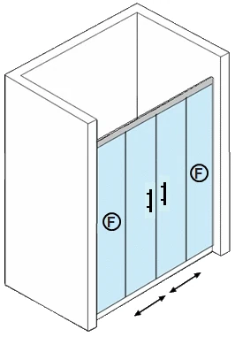 2 hojas corredera + 2 fijos laterales