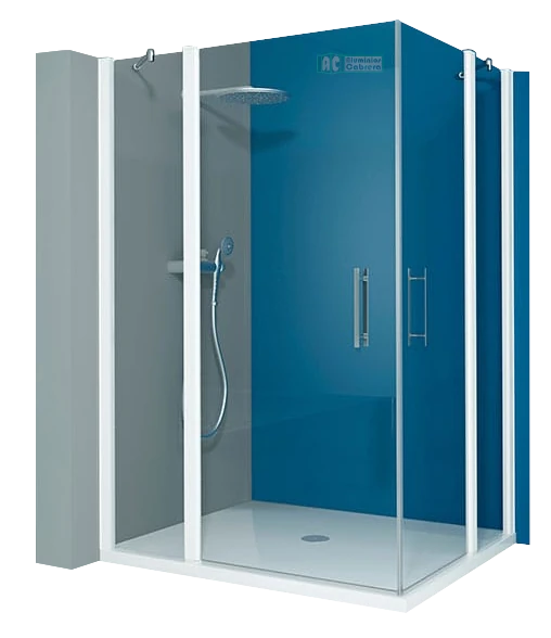 Angular 2 hojas abatibles + 2 fijos laterales