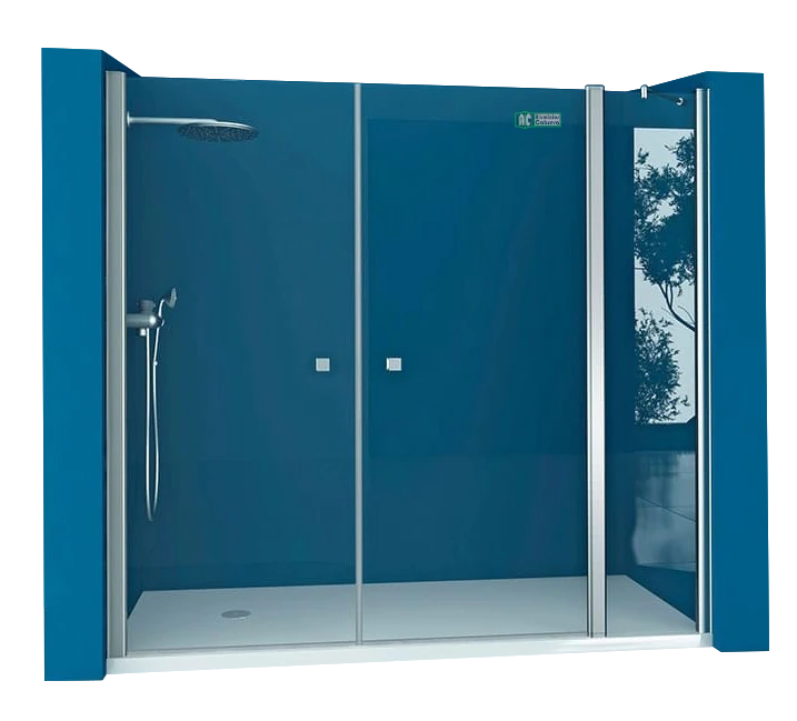 Frontal 2 hojas abatibles + 1 Fijo Lateral