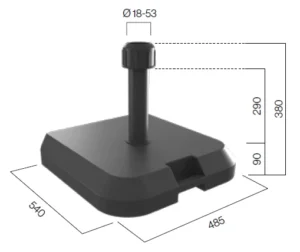 base-cuadrada-negra-M